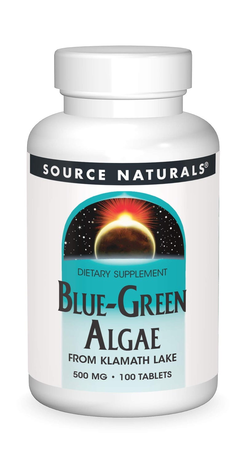 Source Naturals Blue Green Algae from Klamath Lake Algae Superfood Supplement 500 mg 100 Tablets